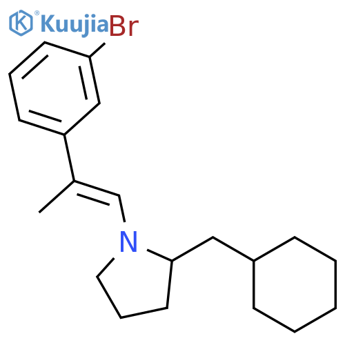 Pyrrolidine, 1-[2-(3-bromophenyl)-1-propenyl]-2-(cyclohexylmethyl)- structure