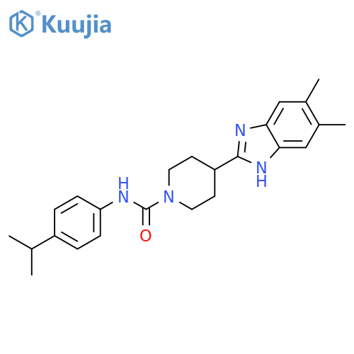 1-Piperidinecarboxamide,4-(5,6-dimethyl-1H-benzimidazol-2-yl)-N-[4-(1-methylethyl)phenyl]-(9CI) structure
