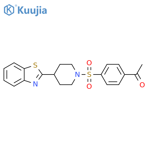 1-(4-{[4-(1,3-benzothiazol-2-yl)-1-piperidinyl]sulfonyl}phenyl)et Hanone structure