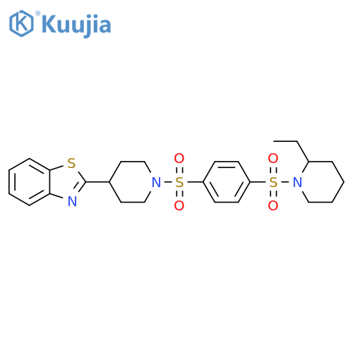Piperidine, 1-[[4-[[4-(2-benzothiazolyl)-1-piperidinyl]sulfonyl]phenyl]sulfonyl]-2-ethyl- (9CI) structure