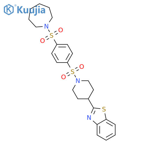1H-Azepine,1-[[4-[[4-(2-benzothiazolyl)-1-piperidinyl]sulfonyl]phenyl]sulfonyl]hexahydro-(9CI) structure
