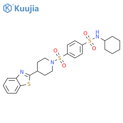 Benzenesulfonamide, 4-[[4-(2-benzothiazolyl)-1-piperidinyl]sulfonyl]-N-cyclohexyl- (9CI) structure