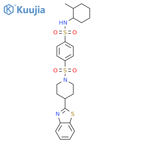 Benzenesulfonamide, 4-[[4-(2-benzothiazolyl)-1-piperidinyl]sulfonyl]-N-(2-methylcyclohexyl)- (9CI) structure
