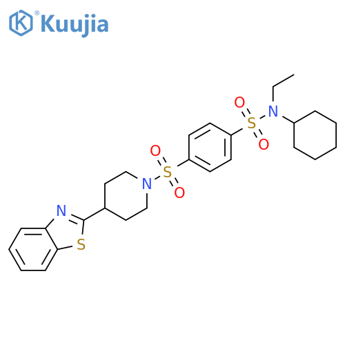 Benzenesulfonamide, 4-[[4-(2-benzothiazolyl)-1-piperidinyl]sulfonyl]-N-cyclohexyl-N-ethyl- (9CI) structure