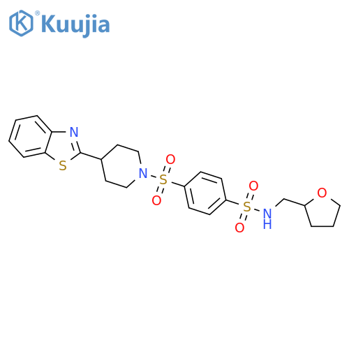 Benzenesulfonamide, 4-[[4-(2-benzothiazolyl)-1-piperidinyl]sulfonyl]-N-[(tetrahydro-2-furanyl)methyl]- (9CI) structure