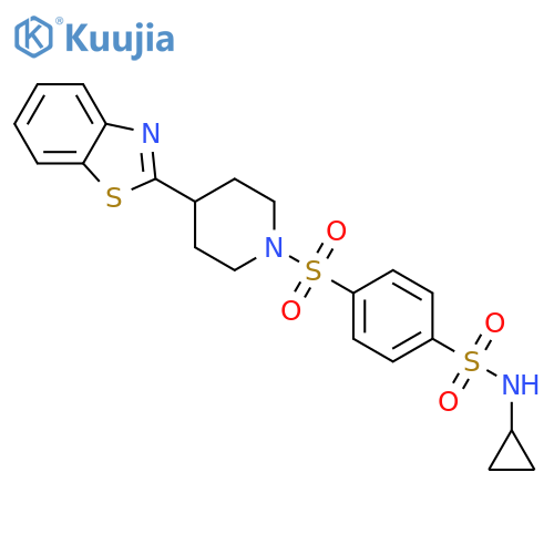 Benzenesulfonamide, 4-[[4-(2-benzothiazolyl)-1-piperidinyl]sulfonyl]-N-cyclopropyl- (9CI) structure