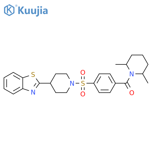 Piperidine, 1-[4-[[4-(2-benzothiazolyl)-1-piperidinyl]sulfonyl]benzoyl]-2,6-dimethyl- (9CI) structure