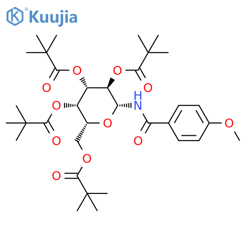 Benzamide, 4-methoxy-N-[2,3,4,6-tetrakis-O-(2,2-dimethyl-1-oxopropyl)-β-D-galactopyranosyl]- structure