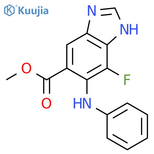 Methyl 7-Fluoro-6-(phenylamino)-1H-benzodimidazole-5-carboxylate structure