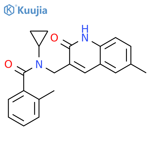 Benzamide, N-cyclopropyl-N-[(1,2-dihydro-6-methyl-2-oxo-3-quinolinyl)methyl]-2-methyl- (9CI) structure