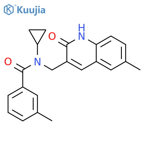 Benzamide, N-cyclopropyl-N-[(1,2-dihydro-6-methyl-2-oxo-3-quinolinyl)methyl]-3-methyl- (9CI) structure