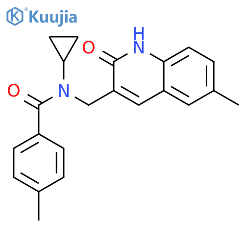 Benzamide, N-cyclopropyl-N-[(1,2-dihydro-6-methyl-2-oxo-3-quinolinyl)methyl]-4-methyl- (9CI) structure