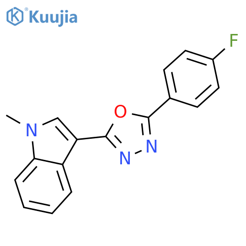 3-[5-(4-fluorophenyl)-1,3,4-oxadiazol-2-yl]-1-methyl-1h-indole structure
