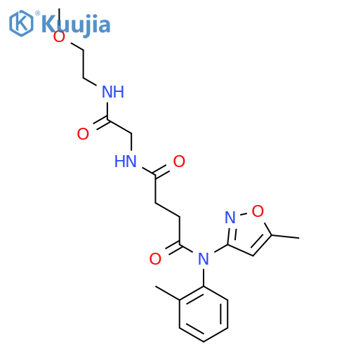 N'-{2-[(2-Methoxyethyl)amino]-2-oxoethyl}-N-(5-methyl-1,2-oxazol-3-yl)-N-(2-methylphenyl)succinamide structure