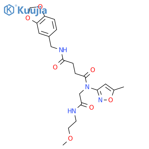 Butanediamide, N-(1,3-benzodioxol-5-ylmethyl)-N-[2-[(2-methoxyethyl)amino]-2-oxoethyl]-N-(5-methyl-3-isoxazolyl)- (9CI) structure