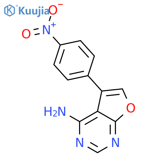 FURO[2,3-D]PYRIMIDIN-4-AMINE, 5-(4-NITROPHENYL)- structure