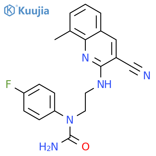 Urea, N-[2-[(3-cyano-8-methyl-2-quinolinyl)amino]ethyl]-N-(4-fluorophenyl)- (9CI) structure