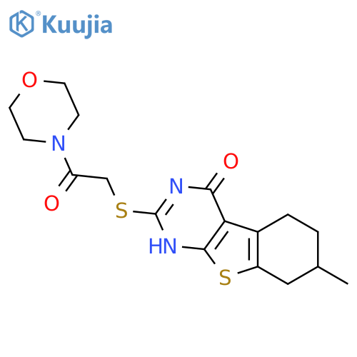 Morpholine, 4-[[(1,4,5,6,7,8-hexahydro-7-methyl-4-oxo[1]benzothieno[2,3-d]pyrimidin-2-yl)thio]acetyl]-(9ci) structure