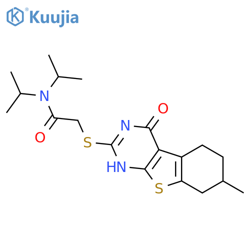 Acetamide, 2-[(1,4,5,6,7,8-hexahydro-7-methyl-4-oxo[1]benzothieno[2,3-d]pyrimidin-2-yl)thio]-N,N-bis(1-methylethyl)- (9CI) structure