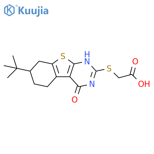 Acetic acid, [[7-(1,1-dimethylethyl)-1,4,5,6,7,8-hexahydro-4-oxo[1]benzothieno[2,3-d]pyrimidin-2-yl]thio]- (9CI) structure