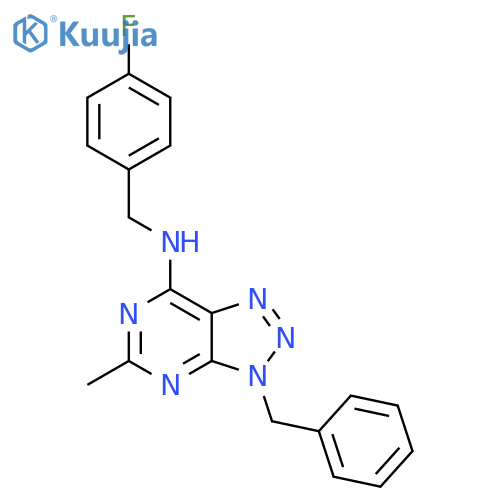 3H-1,2,3-Triazolo[4,5-d]pyrimidin-7-amine, N-[(4-fluorophenyl)methyl]-5-methyl-3-(phenylmethyl)- (9CI) structure
