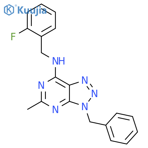 3H-1,2,3-Triazolo[4,5-d]pyrimidin-7-amine, N-[(2-fluorophenyl)methyl]-5-methyl-3-(phenylmethyl)- (9CI) structure