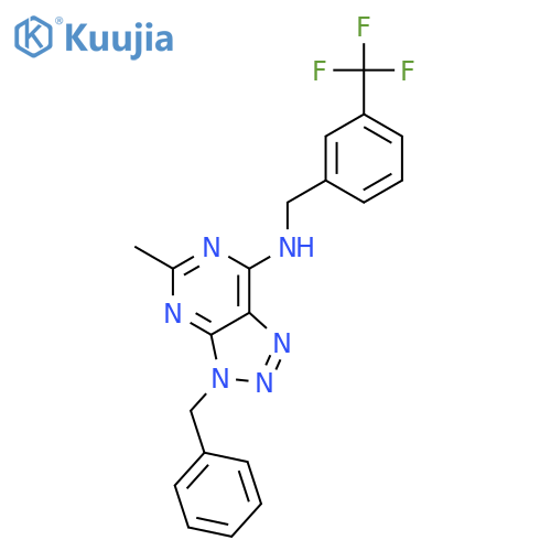 3H-1,2,3-Triazolo[4,5-d]pyrimidin-7-amine, 5-methyl-3-(phenylmethyl)-N-[[3-(trifluoromethyl)phenyl]methyl]- (9CI) structure