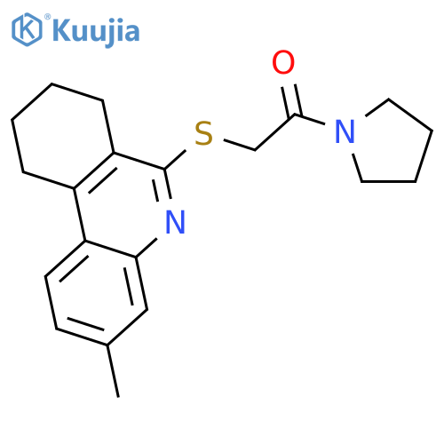Pyrrolidine, 1-[[(7,8,9,10-tetrahydro-3-methyl-6-phenanthridinyl)thio]acetyl]-(9ci) structure