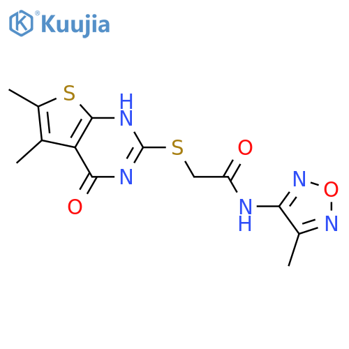 Acetamide, 2-[(1,4-dihydro-5,6-dimethyl-4-oxothieno[2,3-d]pyrimidin-2-yl)thio]-N-(4-methyl-1,2,5-oxadiazol-3-yl)- (9CI) structure