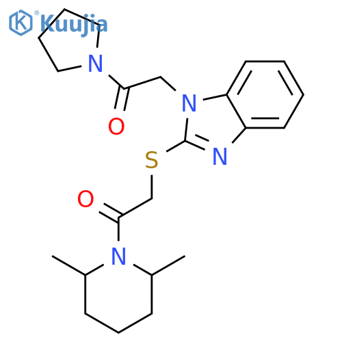 1-(2,6-dimethyl-1-piperidinyl)-2-({1-[2-oxo-2-(1-pyrrolidinyl)eth Yl]-1h-benzimidazol-2-yl}sulfanyl)ethanone structure