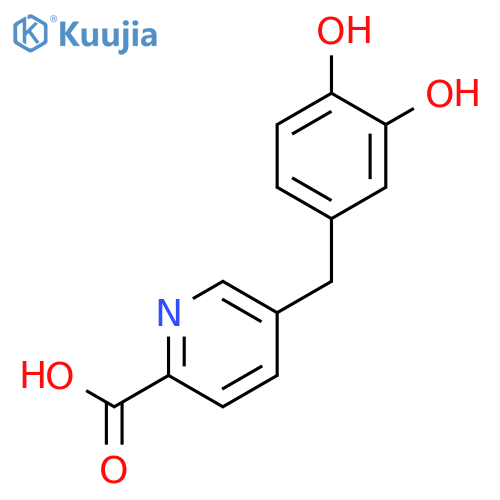 2-Pyridinecarboxylic acid, 5-[(3,4-dihydroxyphenyl)methyl]- structure