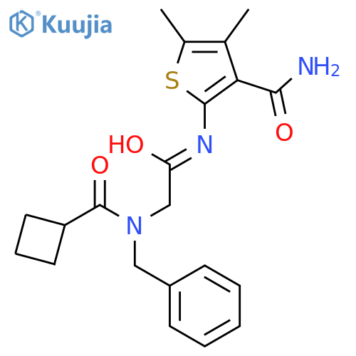 3-Thiophenecarboxamide, 2-[[[(cyclobutylcarbonyl)(phenylmethyl)amino]acetyl]amino]-4,5-dimethyl- structure