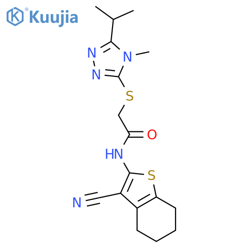 Acetamide, N-(3-cyano-4,5,6,7-tetrahydrobenzo[b]thien-2-yl)-2-[[4-methyl-5-(1-methylethyl)-4H-1,2,4-triazol-3-yl]thio]- (9CI) structure
