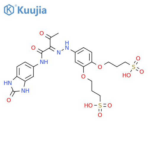 1-Propanesulfonic acid,3,3'-[[4-[[1-[[(2,3-dihydro-2-oxo-1H-benzimidazol-5-yl)amino]carbonyl]-2-oxopropylidene]hydrazino]-1,2-phenylene]bis(oxy)]bis- structure
