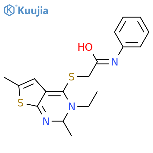 Acetamide, 2-[(5-ethyl-2,6-dimethylthieno[2,3-d]pyrimidin-4-yl)thio]-N-phenyl- (9CI) structure