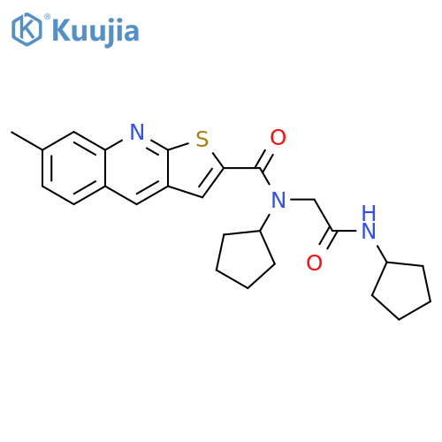 Thieno[2,3-b]quinoline-2-carboxamide, N-cyclopentyl-N-[2-(cyclopentylamino)-2-oxoethyl]-7-methyl- (9CI) structure