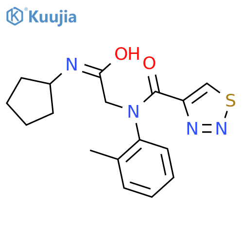 1,2,3-Thiadiazole-4-carboxamide,N-[2-(cyclopentylamino)-2-oxoethyl]-N-(2-methylphenyl)-(9CI) structure