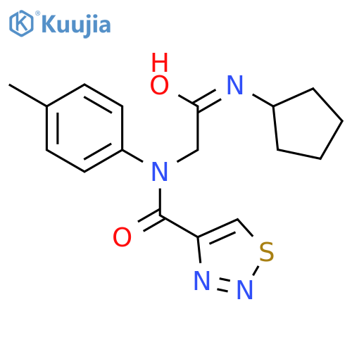 1,2,3-Thiadiazole-4-carboxamide,N-[2-(cyclopentylamino)-2-oxoethyl]-N-(4-methylphenyl)-(9CI) structure