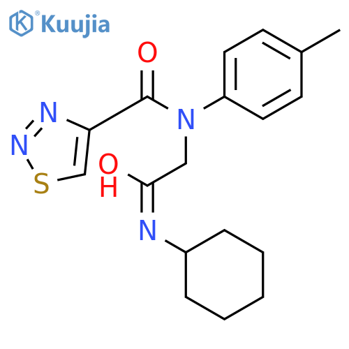 1,2,3-Thiadiazole-4-carboxamide,N-[2-(cyclohexylamino)-2-oxoethyl]-N-(4-methylphenyl)-(9CI) structure