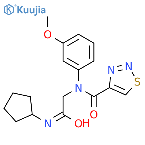 1,2,3-Thiadiazole-4-carboxamide,N-[2-(cyclopentylamino)-2-oxoethyl]-N-(3-methoxyphenyl)-(9CI) structure