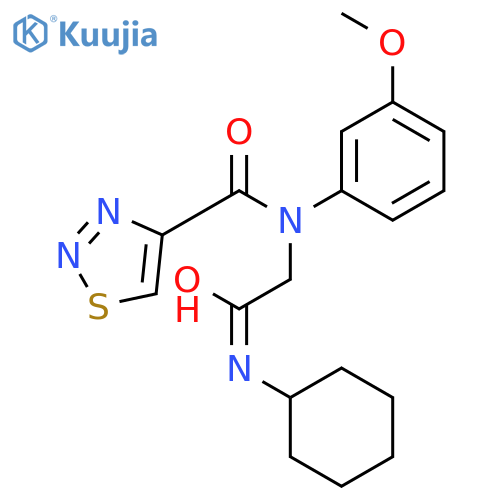 1,2,3-Thiadiazole-4-carboxamide,N-[2-(cyclohexylamino)-2-oxoethyl]-N-(3-methoxyphenyl)-(9CI) structure