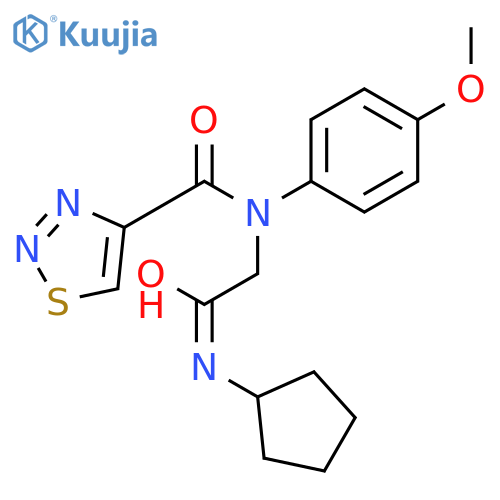 1,2,3-Thiadiazole-4-carboxamide,N-[2-(cyclopentylamino)-2-oxoethyl]-N-(4-methoxyphenyl)-(9CI) structure