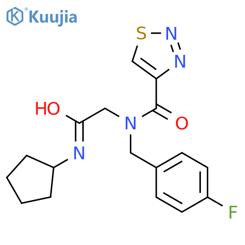 1,2,3-Thiadiazole-4-carboxamide,N-[2-(cyclopentylamino)-2-oxoethyl]-N-[(4-fluorophenyl)methyl]-(9CI) structure