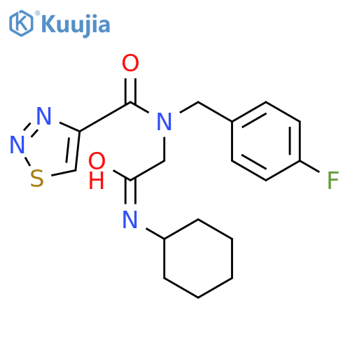 1,2,3-Thiadiazole-4-carboxamide,N-[2-(cyclohexylamino)-2-oxoethyl]-N-[(4-fluorophenyl)methyl]-(9CI) structure