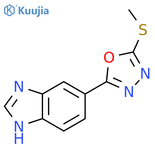 1H-Benzimidazole,5-[5-(methylthio)-1,3,4-oxadiazol-2-yl]-(9CI) structure