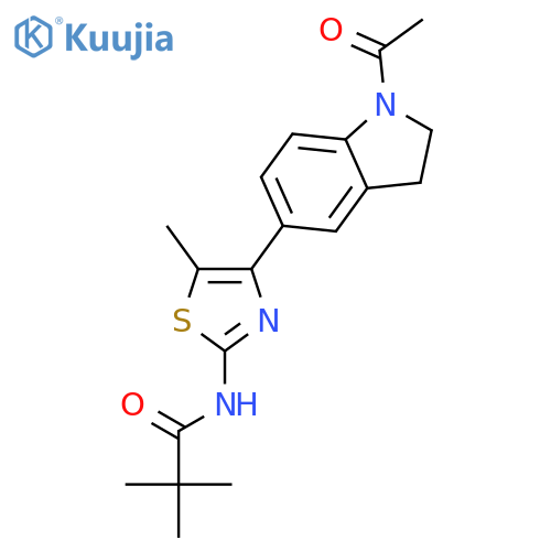 N-[4-(1-acetyl-2,3-dihydro-1h-indol-5-yl)-5-methyl-1,3-thiazol-2- Yl]-2,2-dimethylpropanamide structure