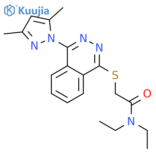 2-{[4-(3,5-dimethyl-1h-pyrazol-1-yl)-1-phthalazinyl]sulfanyl}-n,n -diethylacetamide structure