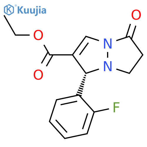 1H,5H-Pyrazolo[1,2-a]pyrazole-2-carboxylic acid,1-(2-fluorophenyl)-6,7-dihydro-5-oxo-, ethyl ester, (1S)- structure