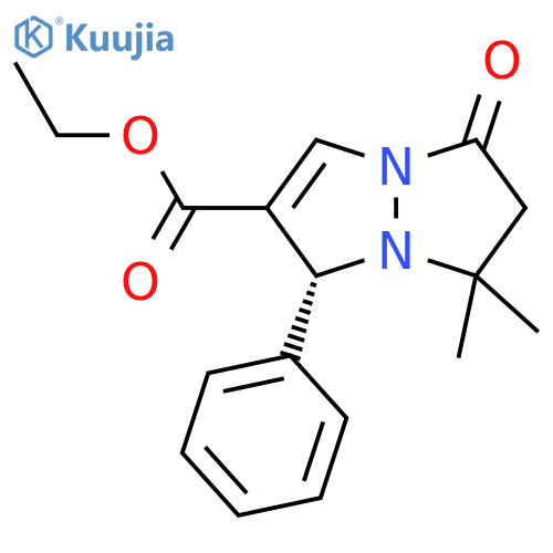1H,5H-Pyrazolo[1,2-a]pyrazole-2-carboxylic acid,6,7-dihydro-7,7-dimethyl-5-oxo-1-phenyl-, ethyl ester, (1R)- structure