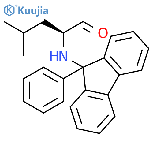 Pentanal, 4-methyl-2-[(9-phenyl-9H-fluoren-9-yl)amino]-, (2S)- structure
